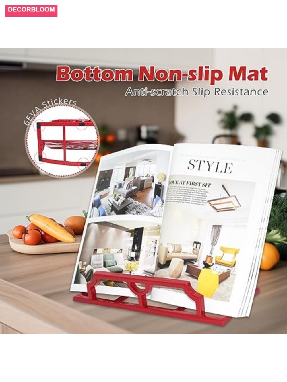 Cast Iron Cookbook Stand Vintage Farmhouse Recipe Book Holder Kitchen Counter - Picture 4 of 5